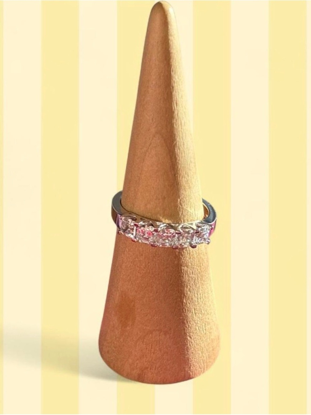 925 Silver Five-Stone Band Ring